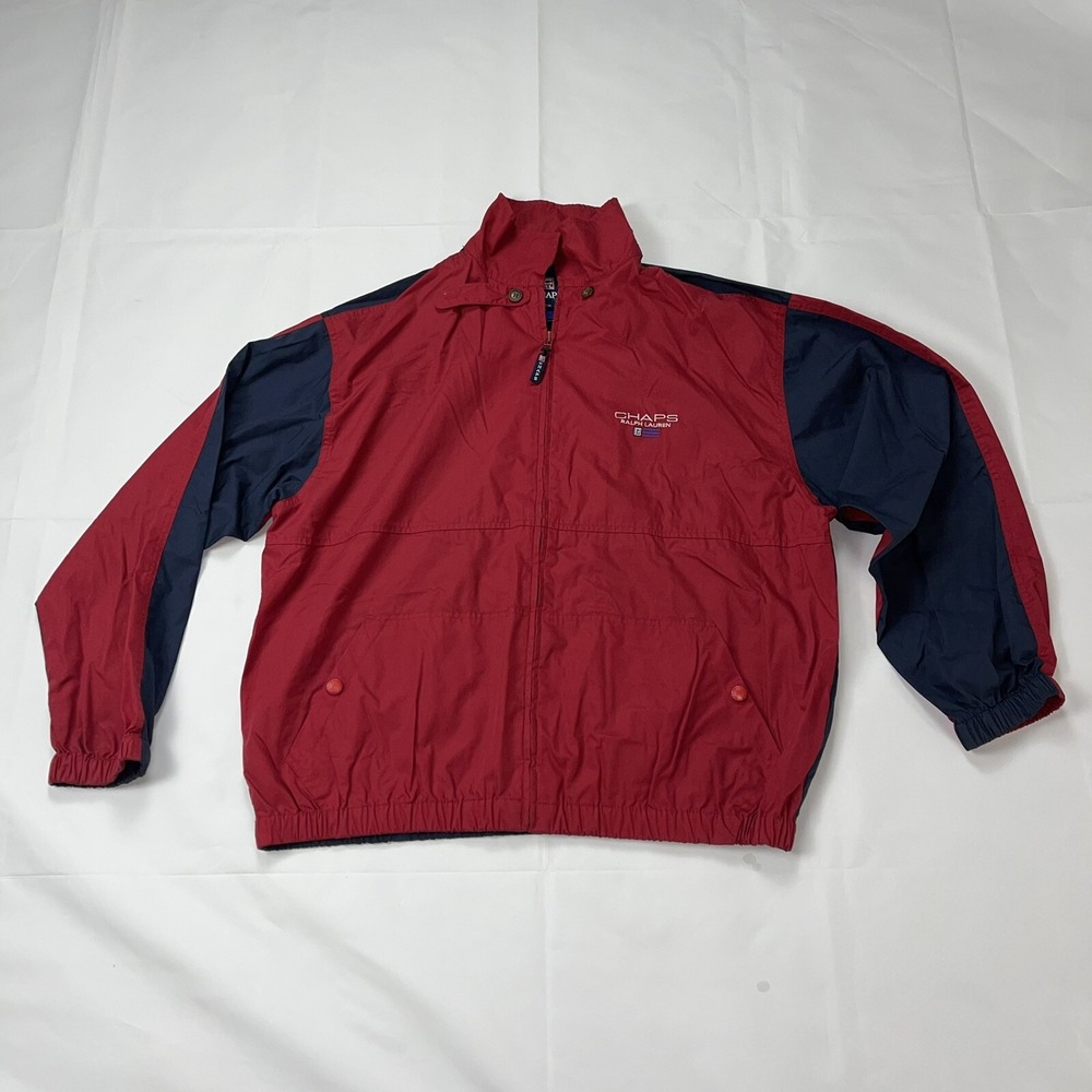 Vintage 90s Chaps Ralph Lauren Zip Up Windbreaker Jacket Men's Size Large L